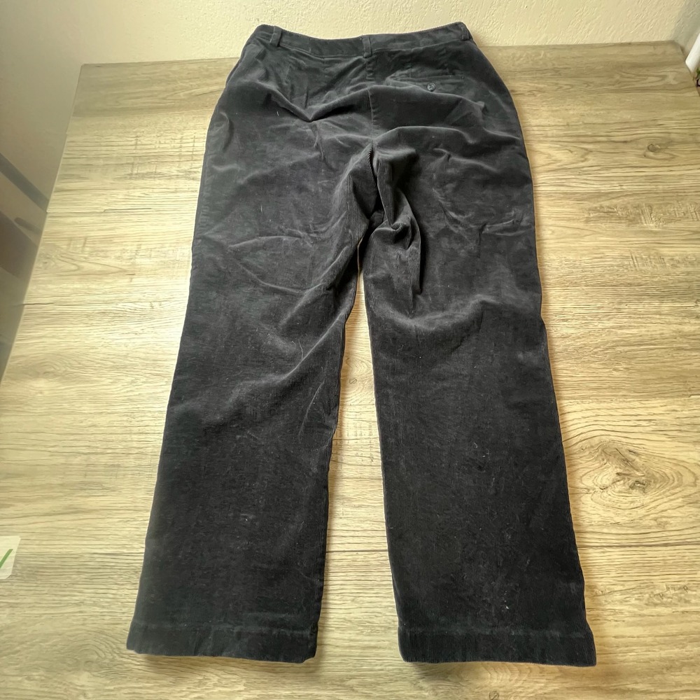 L.L. Bean Corduroy Pants Womens 16 Reg Navy Blue Classic Fit Curvy‎ Straight Leg